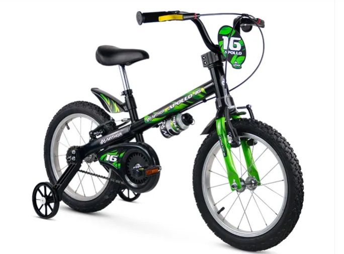 BICICLETA NATHOR ARO 16 APOLLO - PTO/VERDE