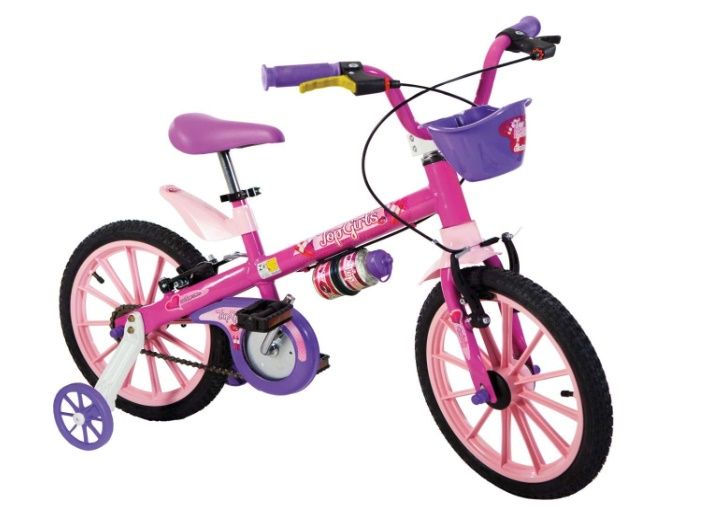 BICICLETA NATHOR ARO 16 TOP GIRLS ROSA/ROXO 