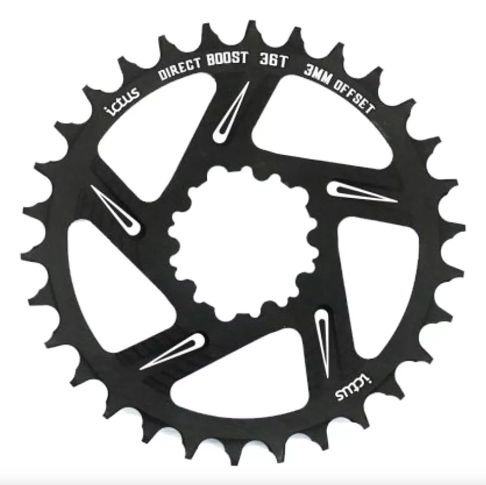 COROA ICTUS DIRECT OFFSET 3mm PRETA 36D SRAM